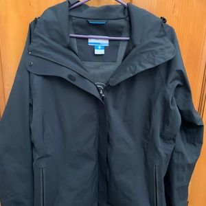 Columbia Lined Black Rain Jacket Size Large